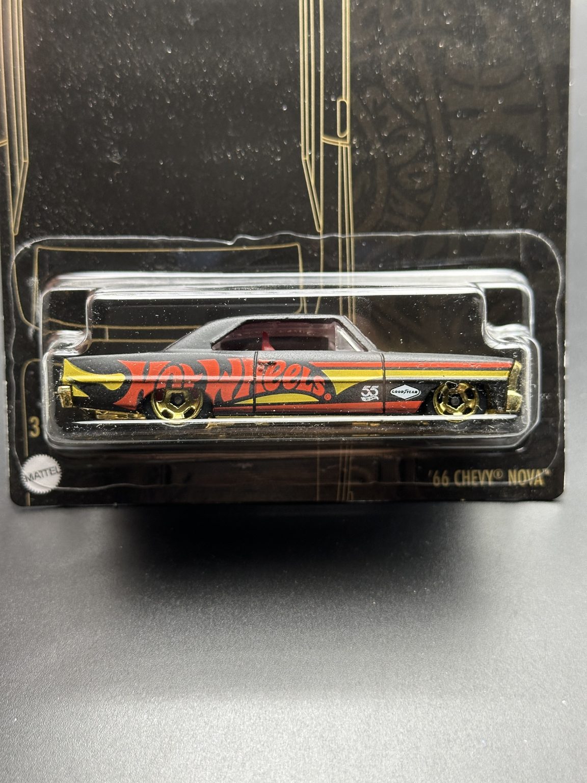 HOT WHEELS - 66 CHEVY NOVA (2023) - 55th ANNIVERSARY BLACK & YELLOW 5/6