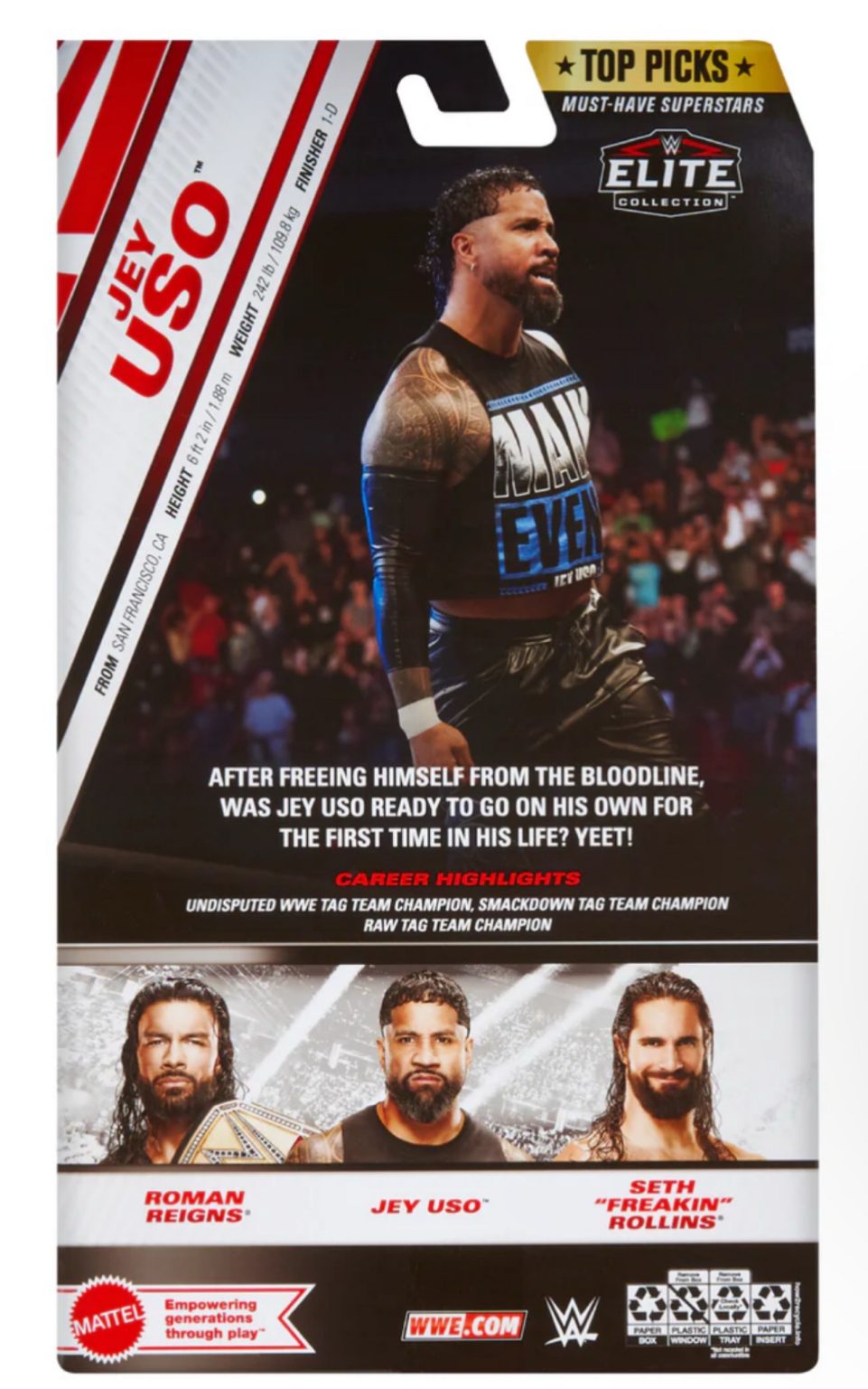 WWE ELITE COLLECTION - JEY USO - ACTION FIGURE