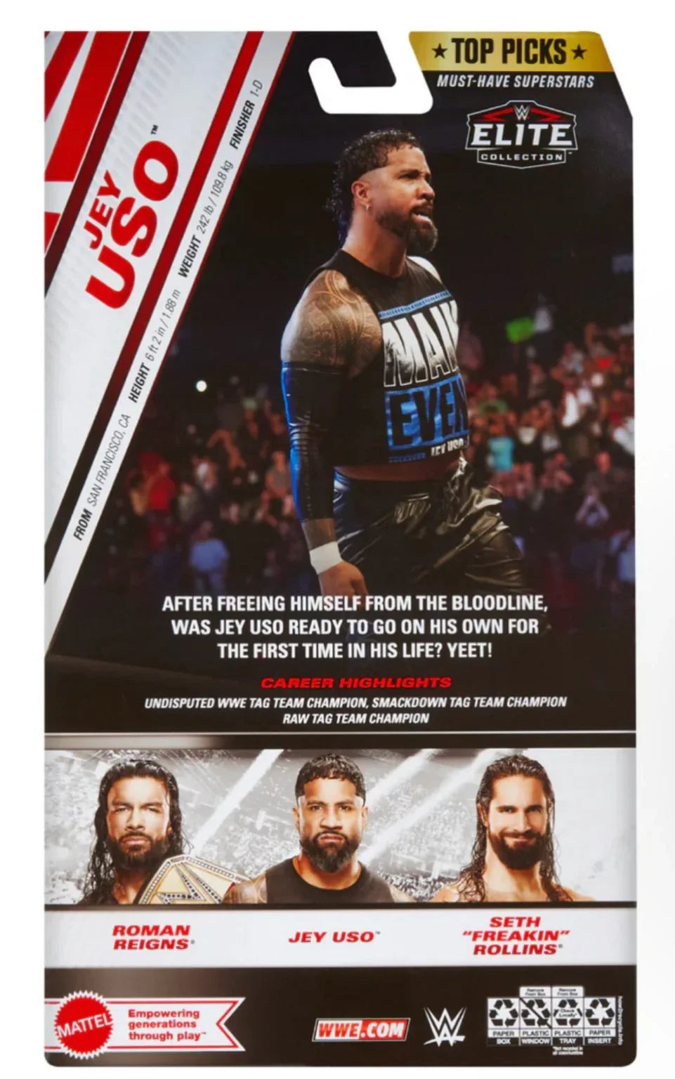 WWE ELITE COLLECTION - JEY USO - ACTION FIGURE
