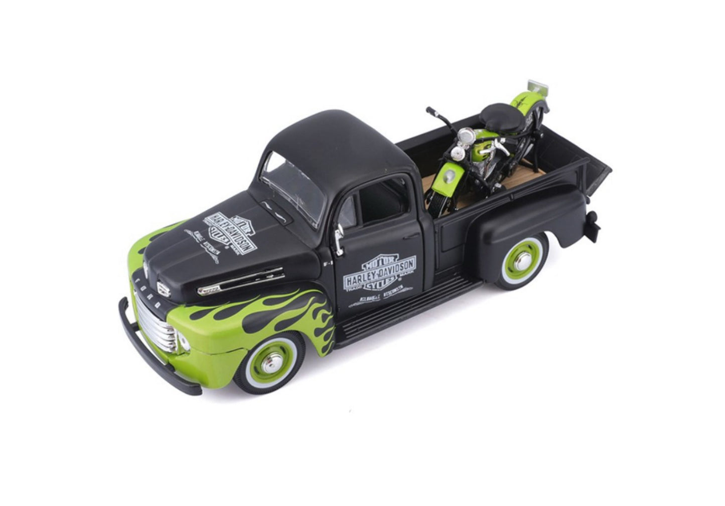 MAISTO - 1948 FORD F1 PICKUP - 1948 FL PANHEAD - HARLEY DAVIDSON - 1:24 SCALE