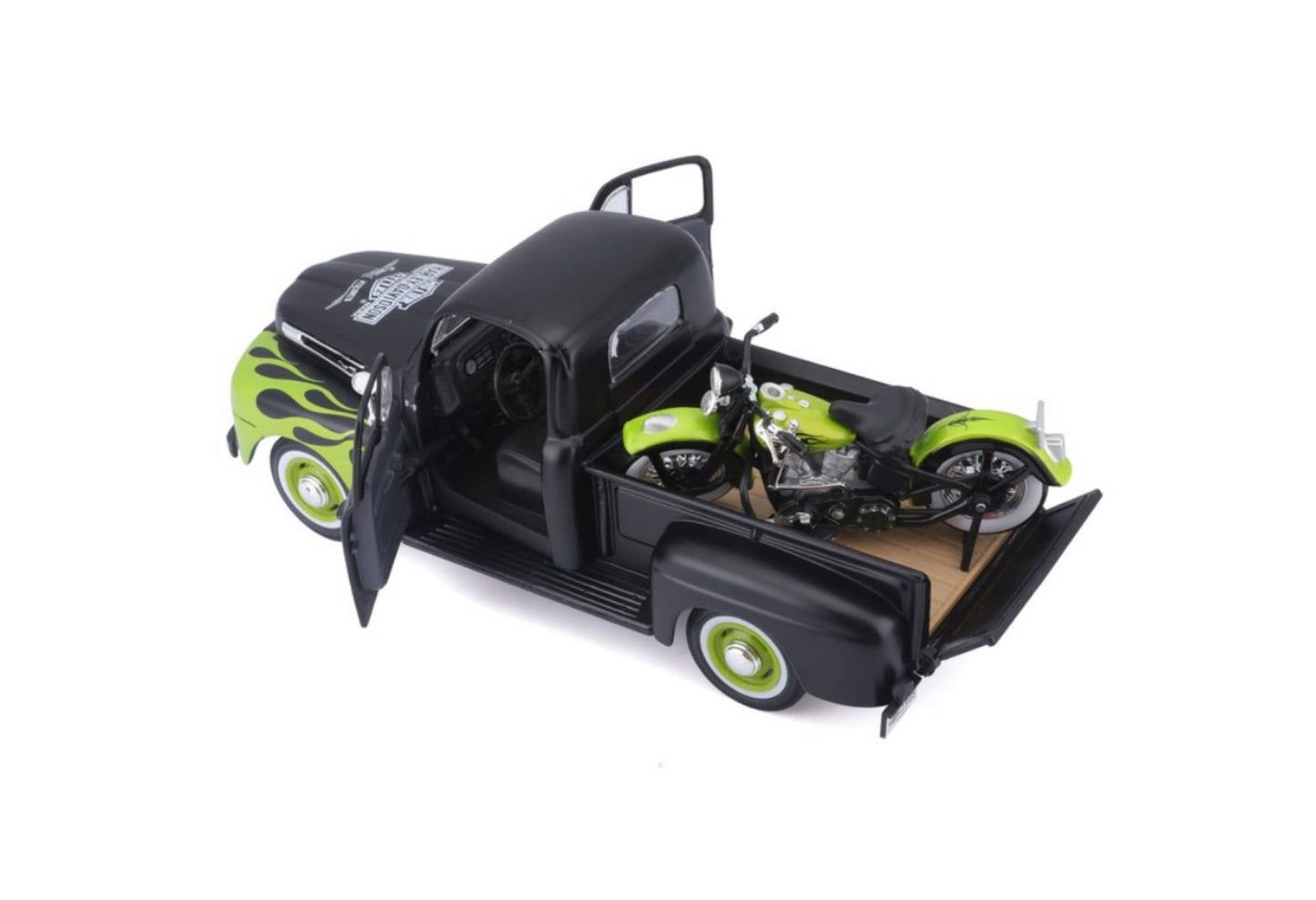 MAISTO - 1948 FORD F1 PICKUP - 1948 FL PANHEAD - HARLEY DAVIDSON - 1:24 SCALE