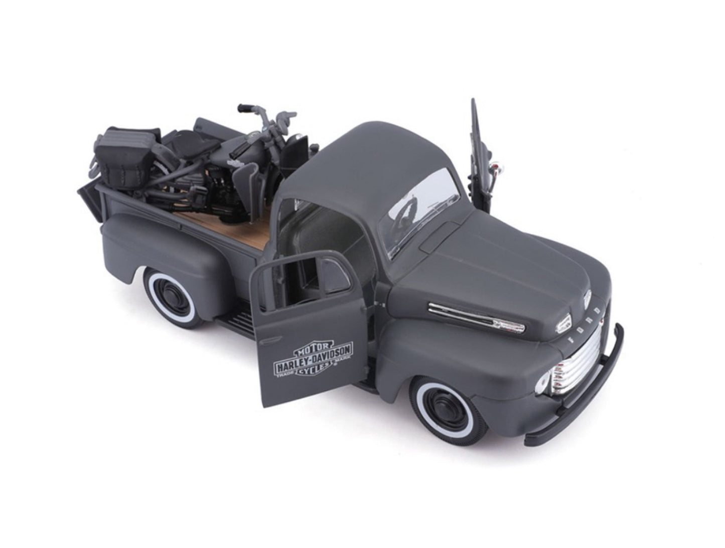 MAISTO - 1948 FORD F1 PICKUP - 1942 WLA FLATHEAD - HARLEY DAVIDSON - 1:24 SCALE