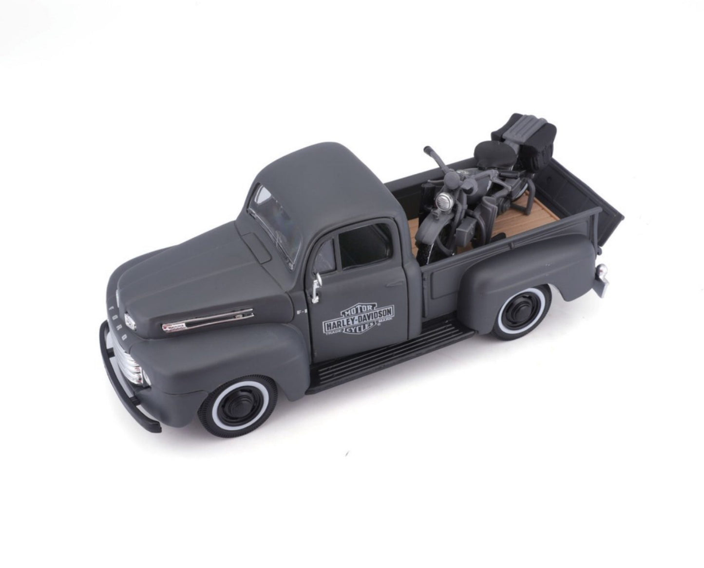 MAISTO - 1948 FORD F1 PICKUP - 1942 WLA FLATHEAD - HARLEY DAVIDSON - 1:24 SCALE