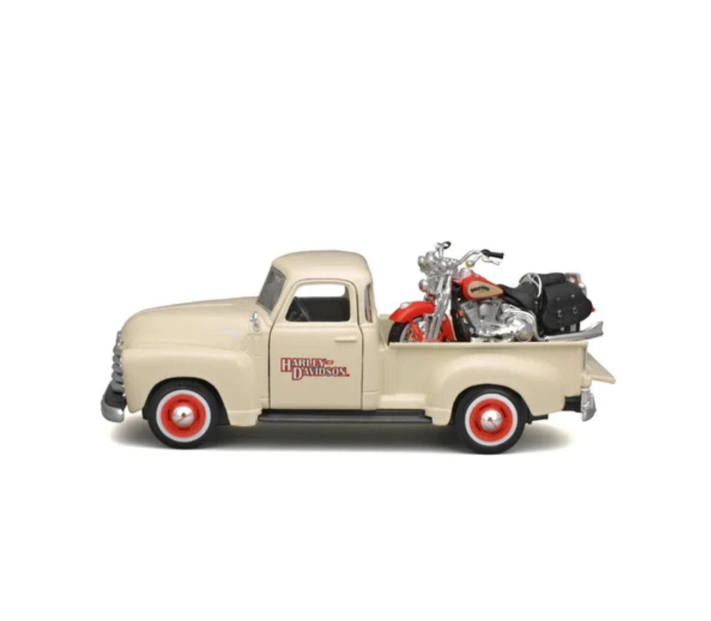 MAISTO - 1950 CHEVROLET 3100 PICKUP - 2001 FLSTS HERITAGE SPRINGER - HARLEY DAVIDSON - 1:24 SCALE