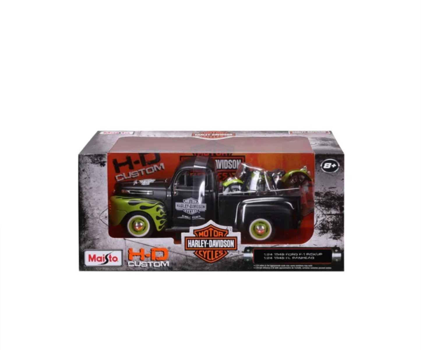 MAISTO - 1948 FORD F1 PICKUP - 1948 FL PANHEAD - HARLEY DAVIDSON - 1:24 SCALE