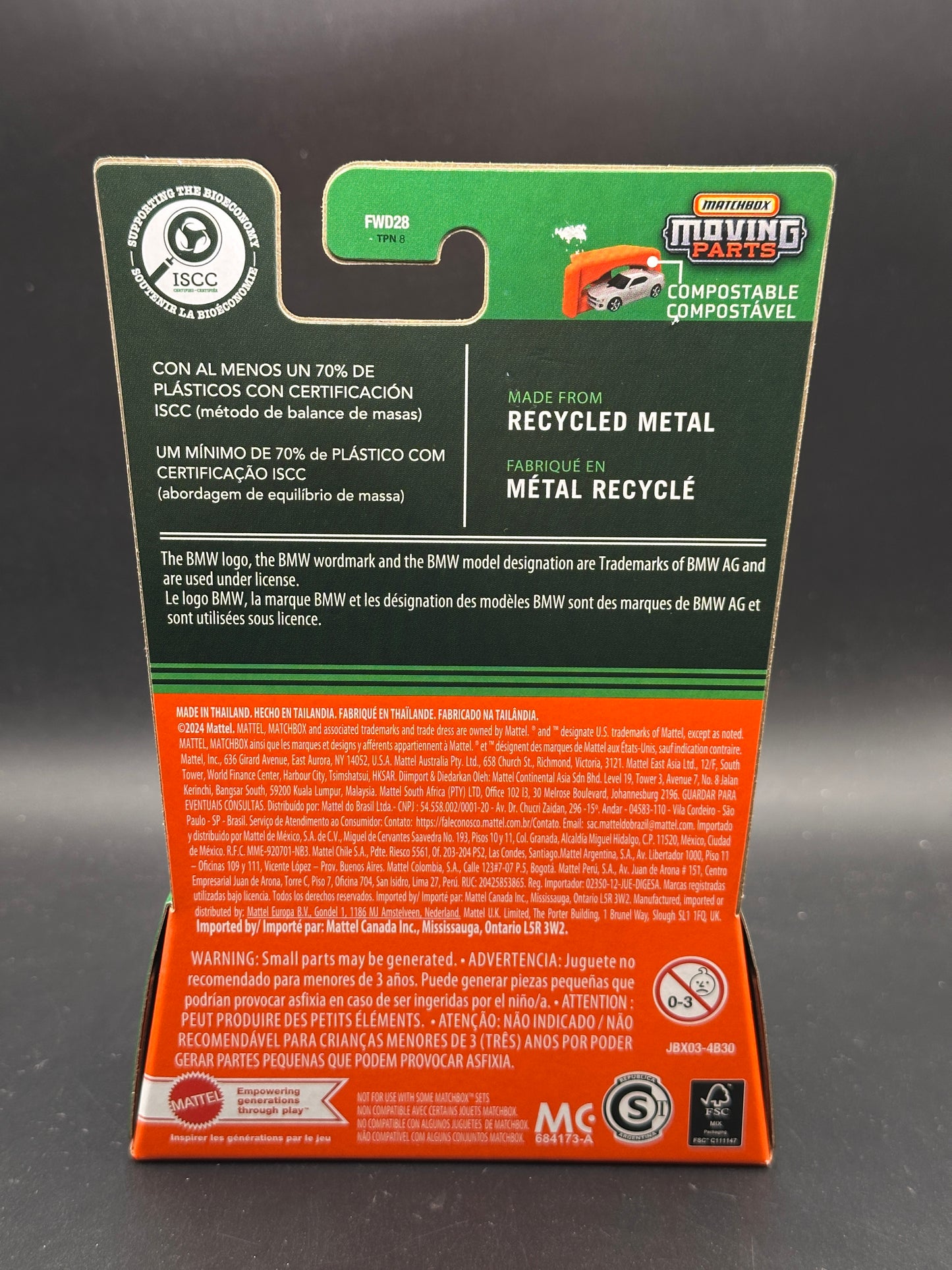 MATCHBOX - 1973 BMW CSL 3.0 - MOVING PARTS - DIECAST - SUPER CHASE