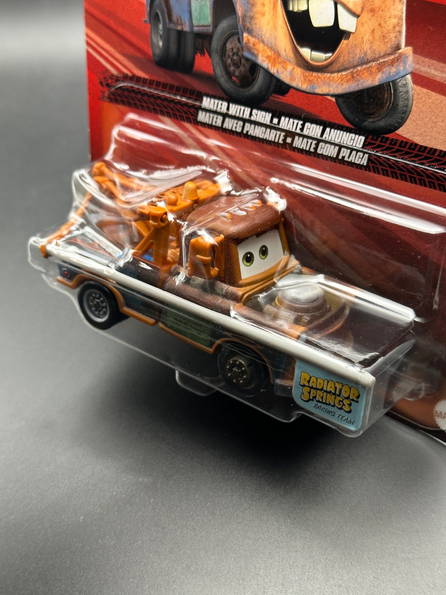 DISNEY PIXAR CARS - MATER WITH SIGN - CARS - DIECAST