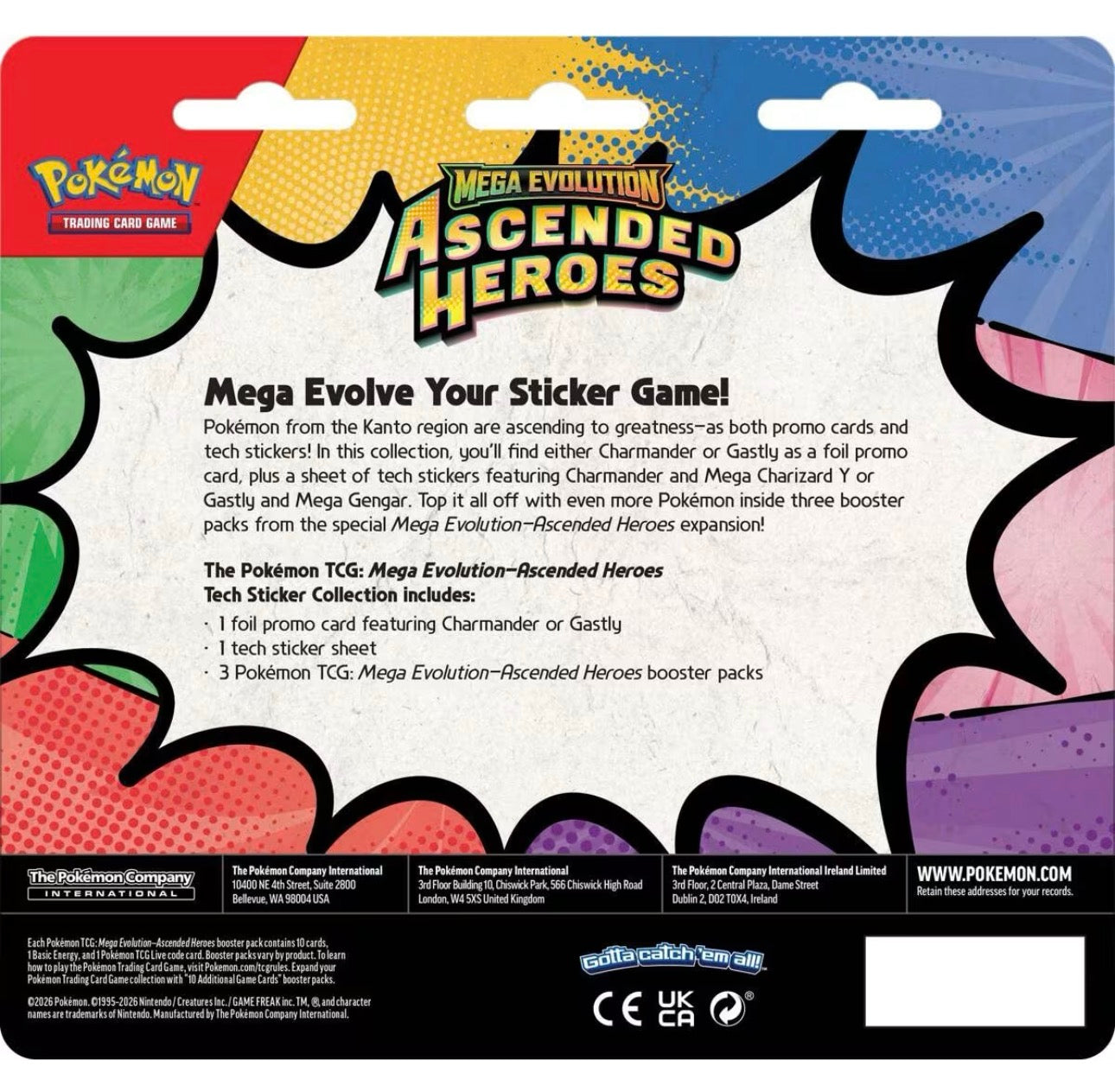 POKEMON TCG - ASCENDED HEROES - GASTLY - TECH STICKER BLISTER