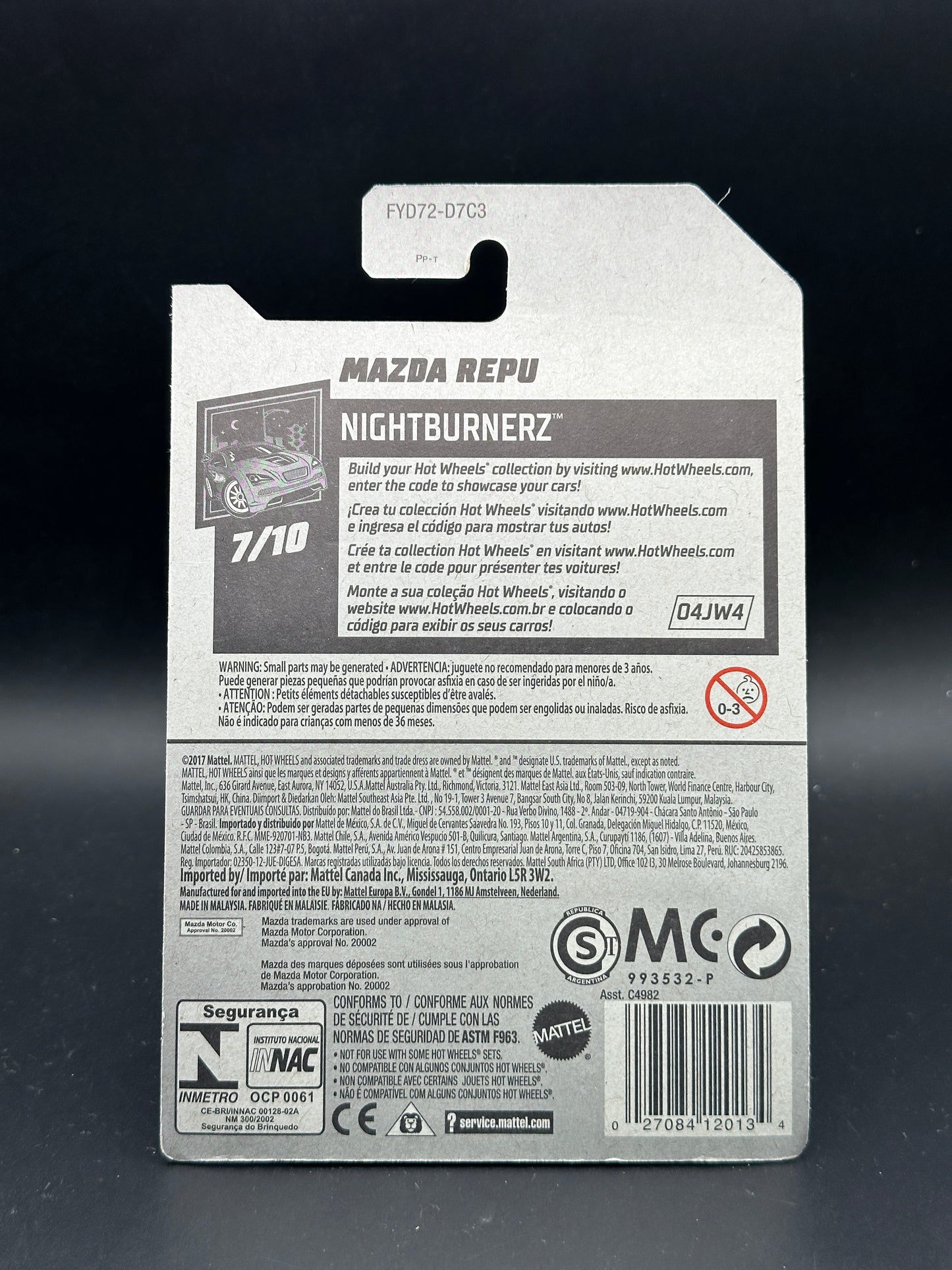 HOT WHEELS - MAZDA REPU (2019) - HW NIGHTBURNERZ 7/10