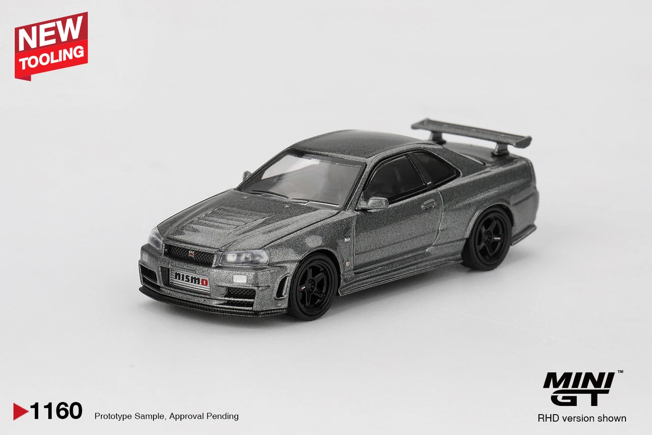 MINI GT - NISSAN SKYLINE GT-R (R34) NISMO BNR34 CRS VERSION - DARK METAL GRAY
