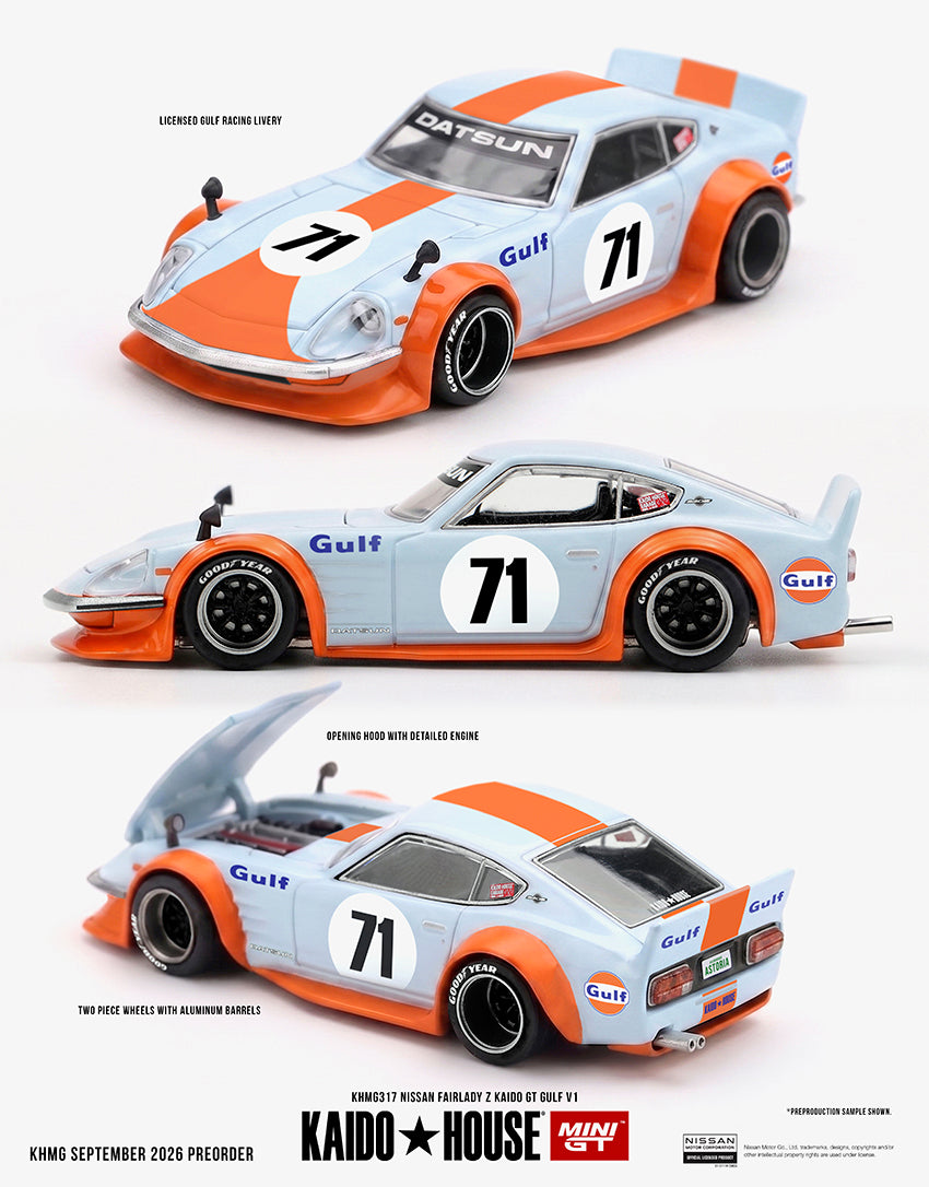 PRE-ORDER DEADLINE: SEPTEMBER 16 - KAIDO HOUSE - NISSAN FAIRLADY Z KAIDO GT GULF V1 - APRIL 2027