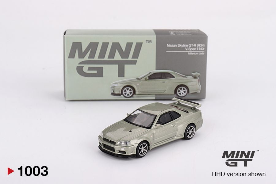 MINI GT - NISSAN SKYLINE GT-R (R34) V-SPEC II NUR - MILLENIUM JADE