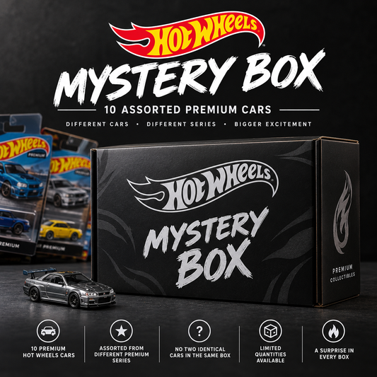 HOT WHEELS - MYSTERY CASE - INCLUDES 10x CARS MIXTURE OF CAR CULTURE / PREMIUMS / BOULEVARD / POP CULTURE