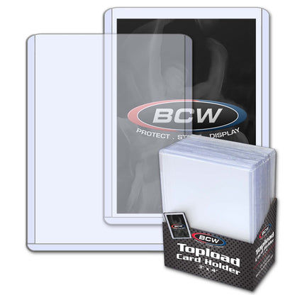 BCW - 3X4 TOPLOADERS - CLEAR