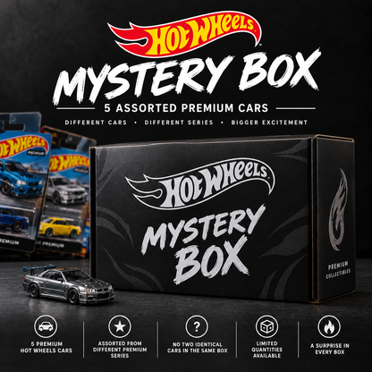 HOT WHEELS - MYSTERY CASE - INCLUDES 5x CARS MIXTURE OF CAR CULTURE / PREMIUMS / BOULEVARD / POP CULTURE