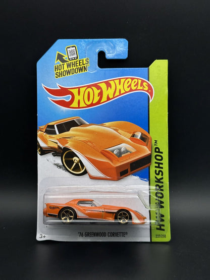 HOT WHEELS - 76 GREENWOOD CORVETTE (2014) - HW WORKSHOP MUSCLE MANIA