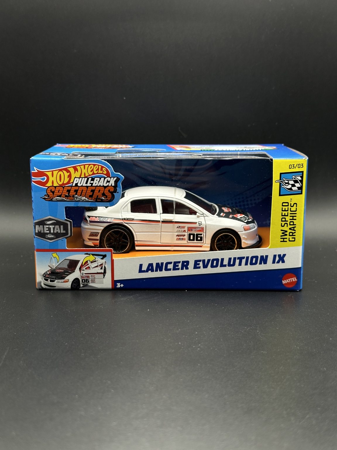 HOT WHEELS - LANCER EVOLUTION IX (2024) - HW SPEED GRAPHICS - PULL BACK SPEEDERS