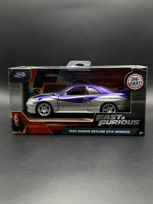 JADA DIECAST CARS - 1995 NISSAN SKYLINE GT-R BCNR33 - FAST FURIOUS 1/32 SCALE