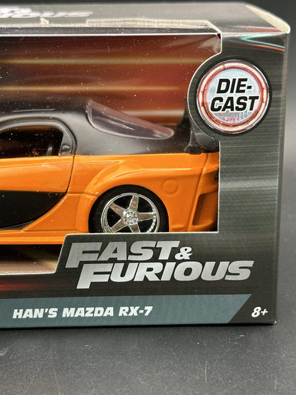 JADA DIECAST CARS - HAN’S MAZDA RX-7 - FAST FURIOUS 1/32 SCALE