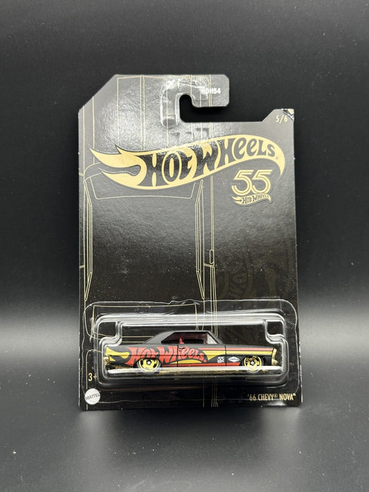 HOT WHEELS - 66 CHEVY NOVA (2023) - 55th ANNIVERSARY BLACK & YELLOW 5/6