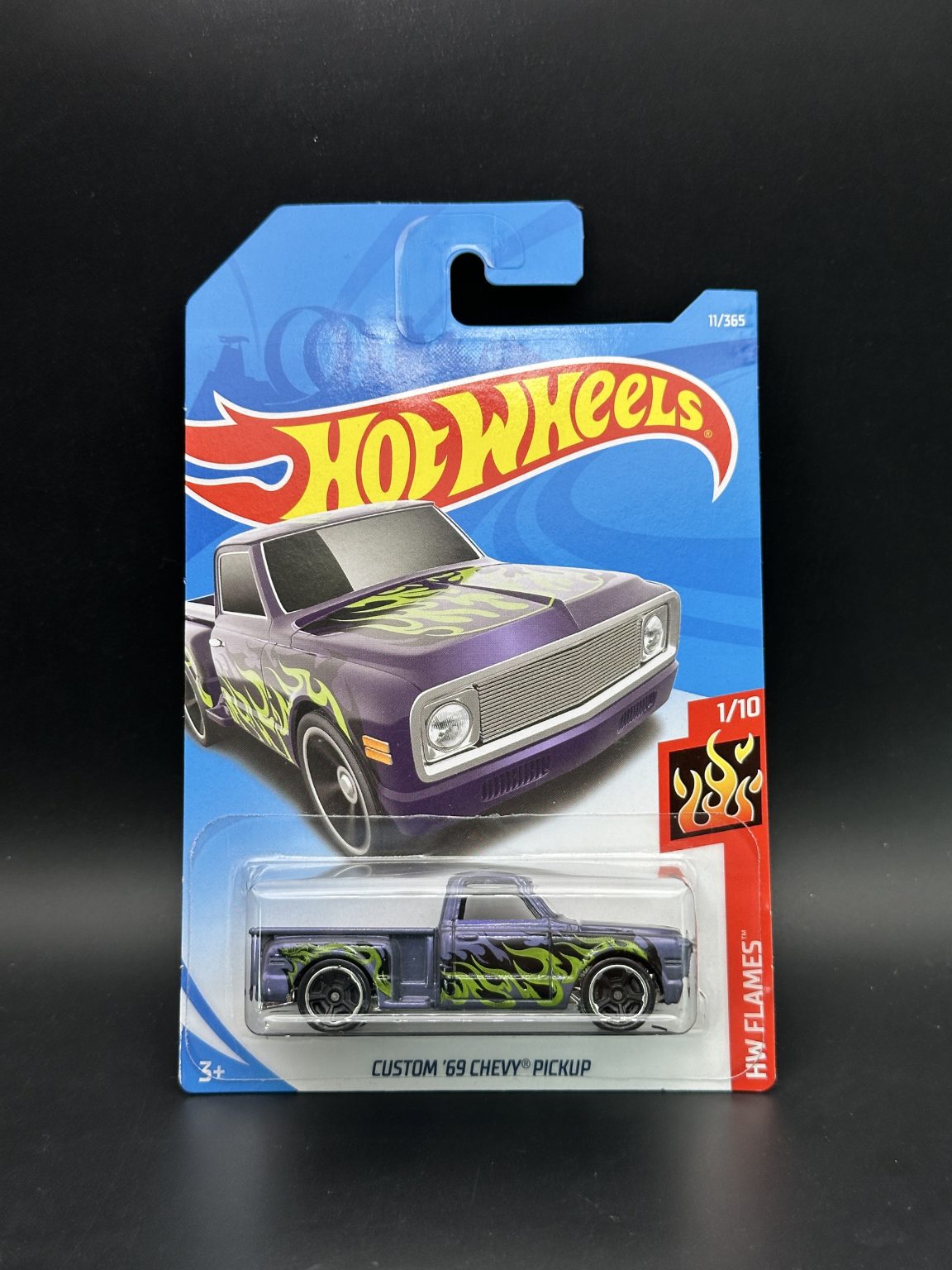 HOT WHEELS - CUSTOM 69 CHEVY PICKUP (2018) - HW FLAMES 1/10