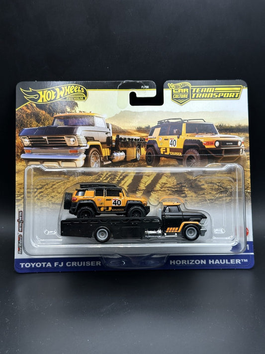 HOT WHEELS - TOYOTA FJ CRUISER HORIZON HAULER (2025) - TEAM TRANSPORT 81