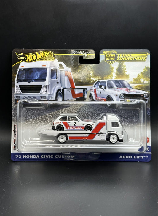 HOT WHEELS - 73 HONDA CIVIC CUSTOM AERO LIFT (2025) - TEAM TRANSPORT 80