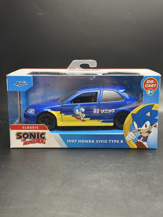 JADA DIECAST CARS - 1997 HONDA CIVIC TYPE R - SONIC HEDGEHOG - 1/32 SCALE