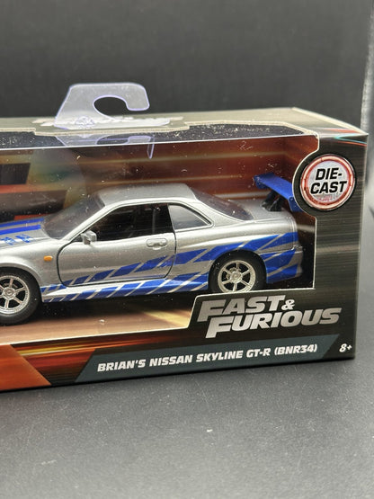 JADA DIECAST CARS - BRIAN’S NISSAN SKYLINE GT-R R34 - FAST FURIOUS 1/32 SCALE