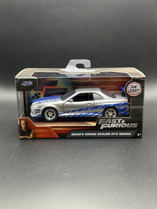 JADA DIECAST CARS - BRIAN’S NISSAN SKYLINE GT-R R34 - FAST FURIOUS 1/32 SCALE