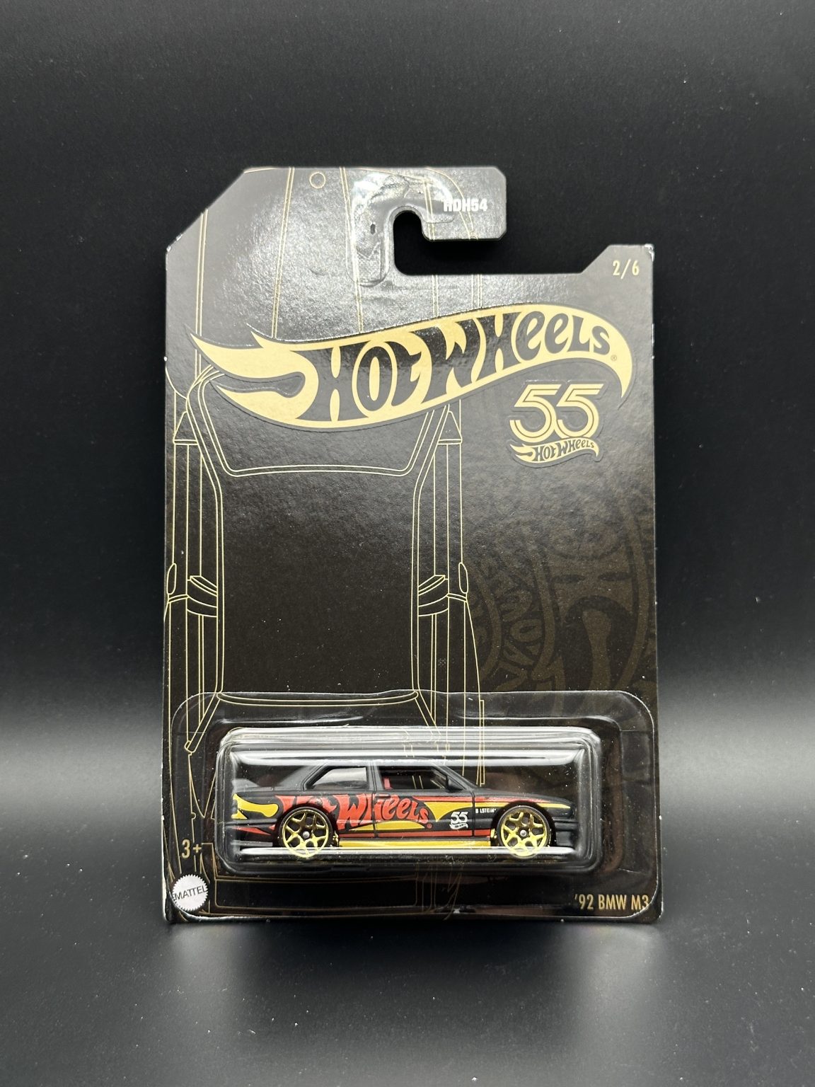 HOT WHEELS - 92 BMW M3 (2023) - 55th ANNIVERSARY BLACK & YELLOW 2/6