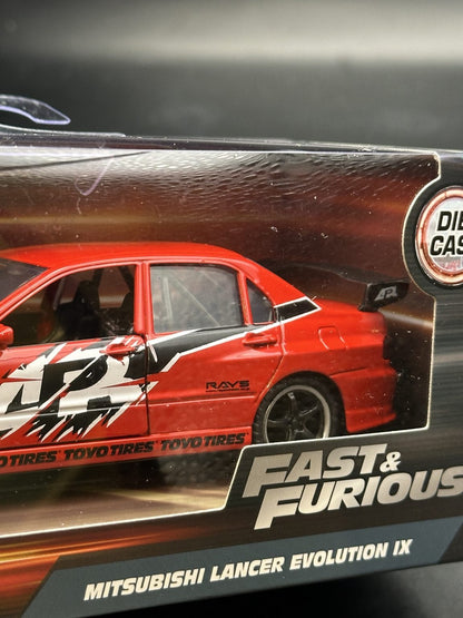 JADA DIECAST CARS - MITSUBISHI LANCER EVOLUTION IX - FAST FURIOUS 1/32 SCALE