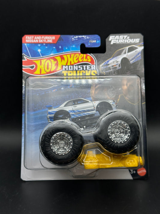 HOT WHEELS MONSTER TRUCKS - FAST AND FURIOUS NISSAN SKYLINE GT-R