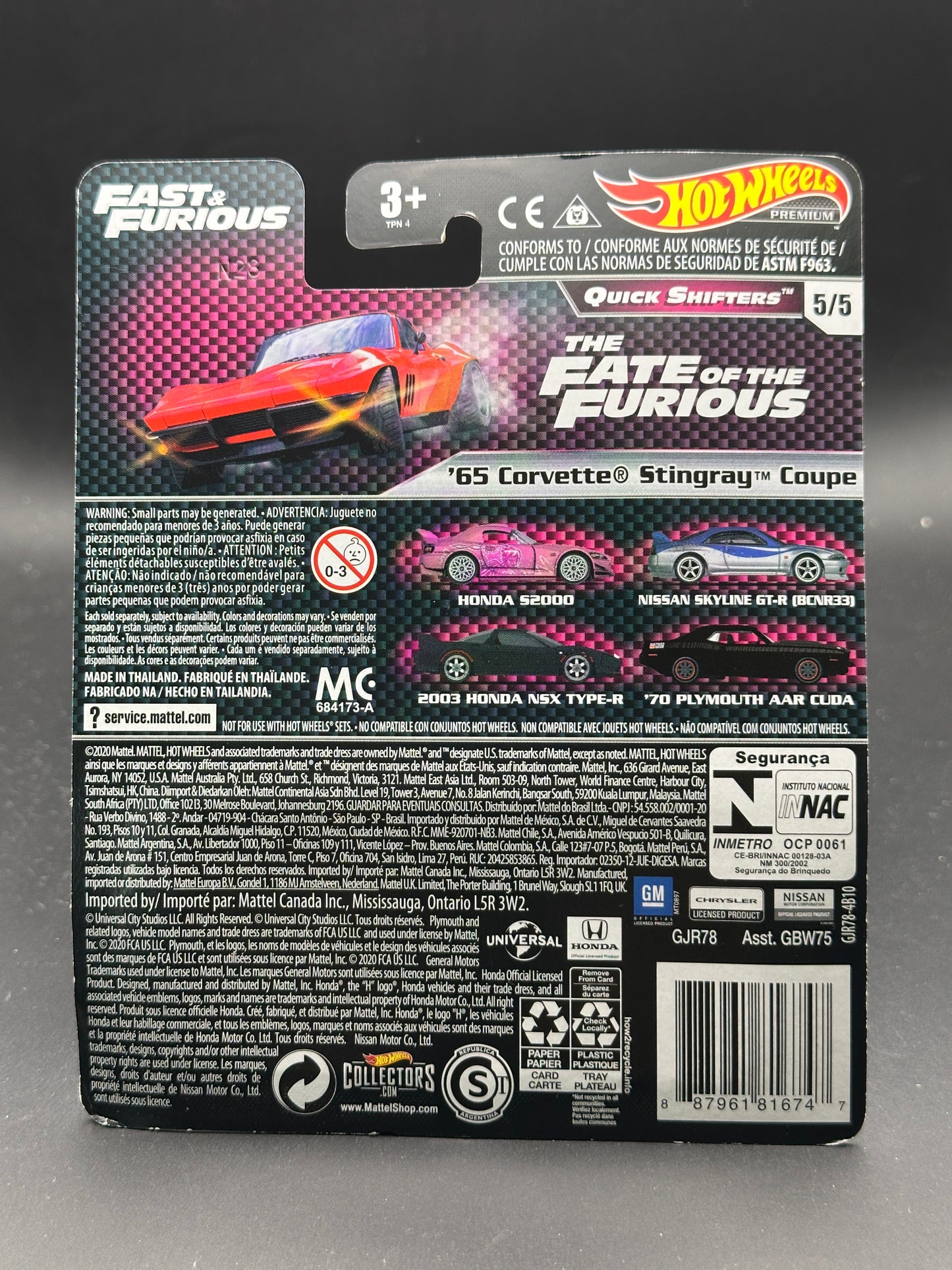 HOT WHEELS - 65 CORVETTE STINGRAY COUPE (2020) - FAST AND FURIOUS - QUICK SHIFTERS 5/5