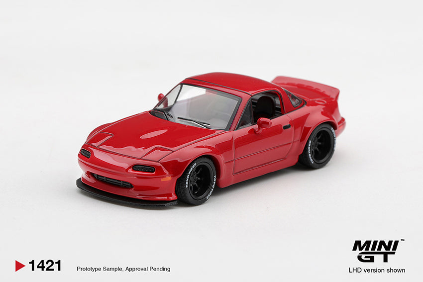 PRE-ORDER DEADLINE: NOVEMBER 4 - MINI GT - MAZDA MX-5 (NA) - PANDEM CLASSIC RED - EST ARRIVAL APRIL 2027 - STANDARD BOX