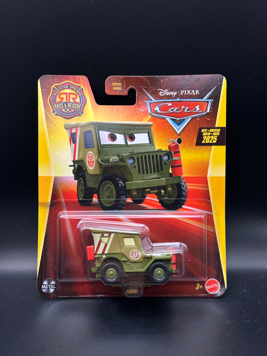DISNEY PIXAR CARS - SARGE - RADIATOR SPRINGS RACE AND RESCUE CARS - DIECAST