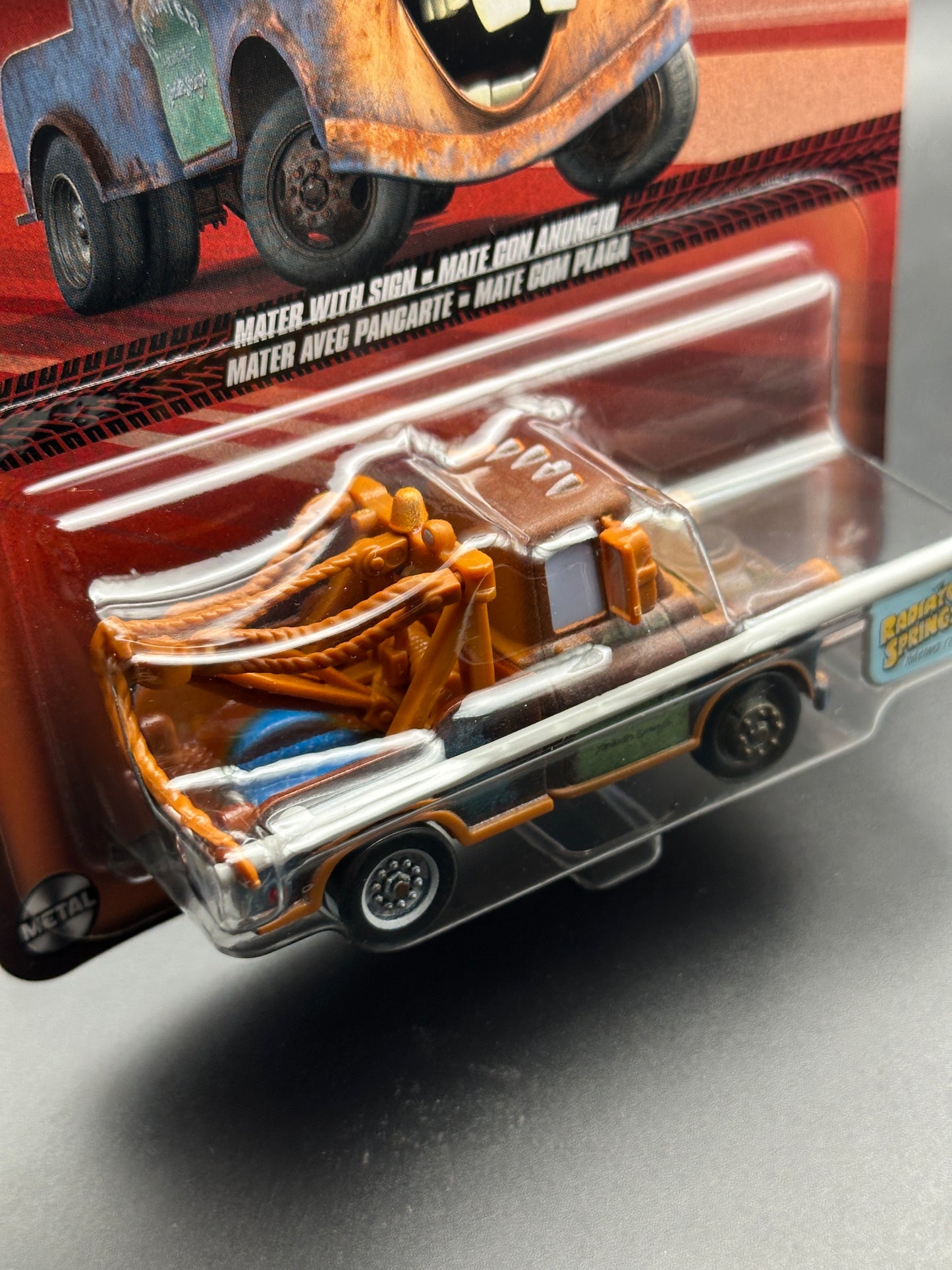 DISNEY PIXAR CARS - MATER WITH SIGN - CARS - DIECAST