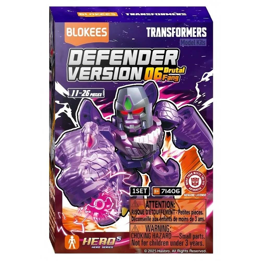 BLOKEES - TRANSFORMERS DEFENDER VERSION 06 BRUTAL FANG BLIND BOX - SINGLE BOX