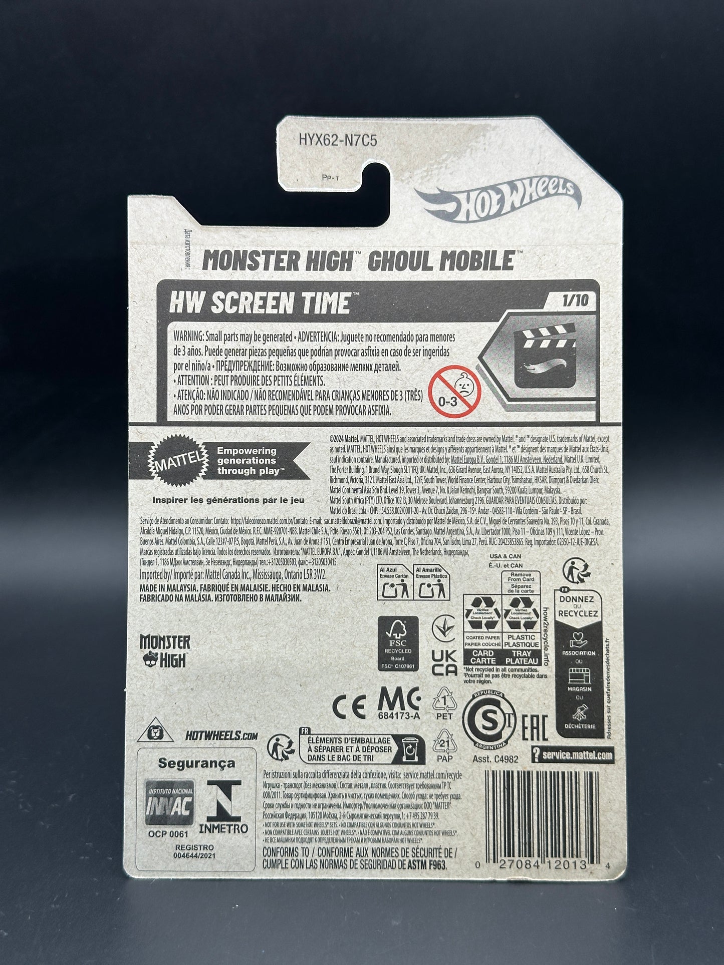 HOT WHEELS - MONSTER HIGH GHOUL MOBILE (2025) - HW SCREEN TIME 1/10