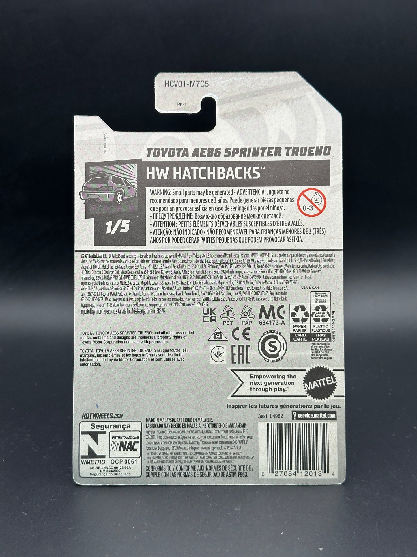 HOT WHEELS - TOYOTA AE86 SPRINTER TRUENO (2022) - HW HATCHBACKS 1/5