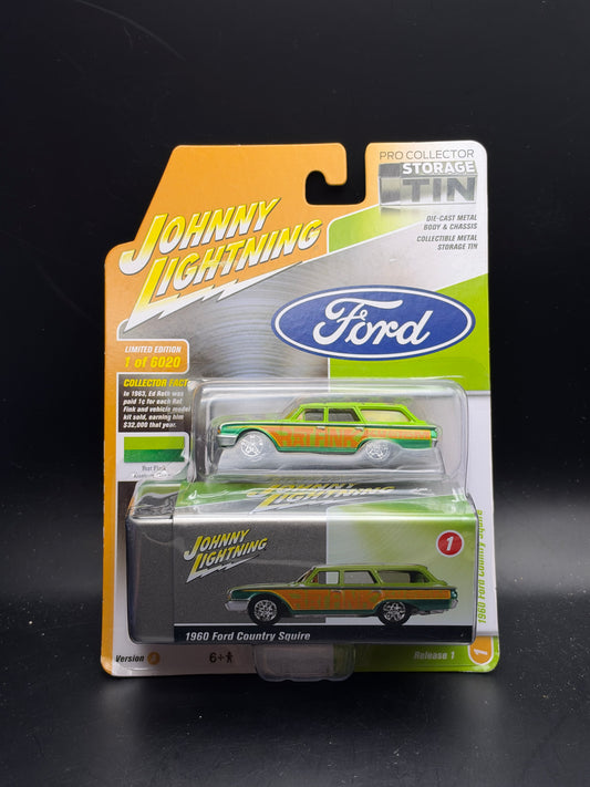 JOHNNY LIGHTNING - 1960 FORD COUNTRY SQUIRE - PRO COLLECTOR STORAGE TIN