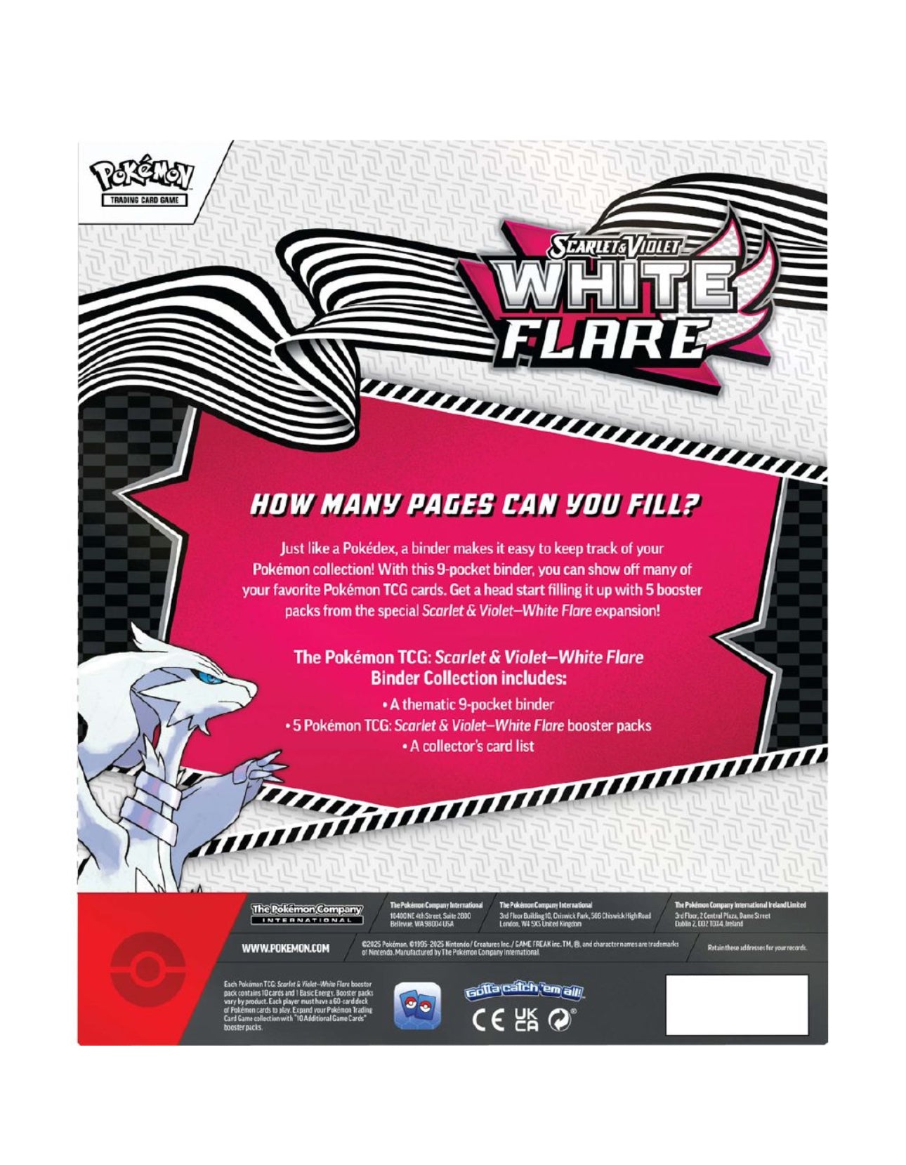Pokémon Scarlet & Violet White Flare trading card game booster pack back view