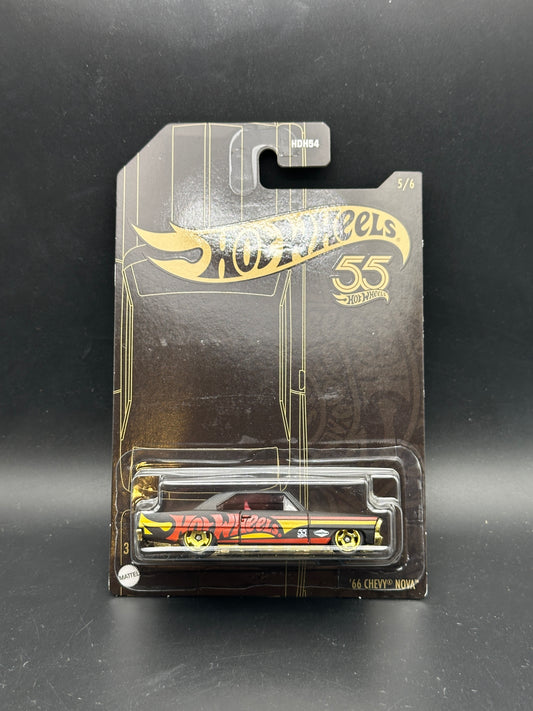 HOT WHEELS - 66 CHEVY NOVA (2023) - 55th ANNIVERSARY BLACK & YELLOW 5/6