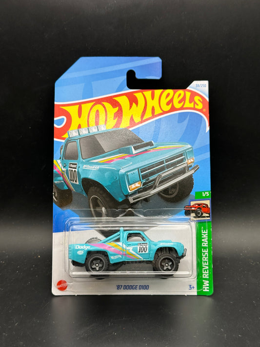 HOT WHEELS - 87 DODGE D100 (2024) - HW REVERSE RAKE 1/5