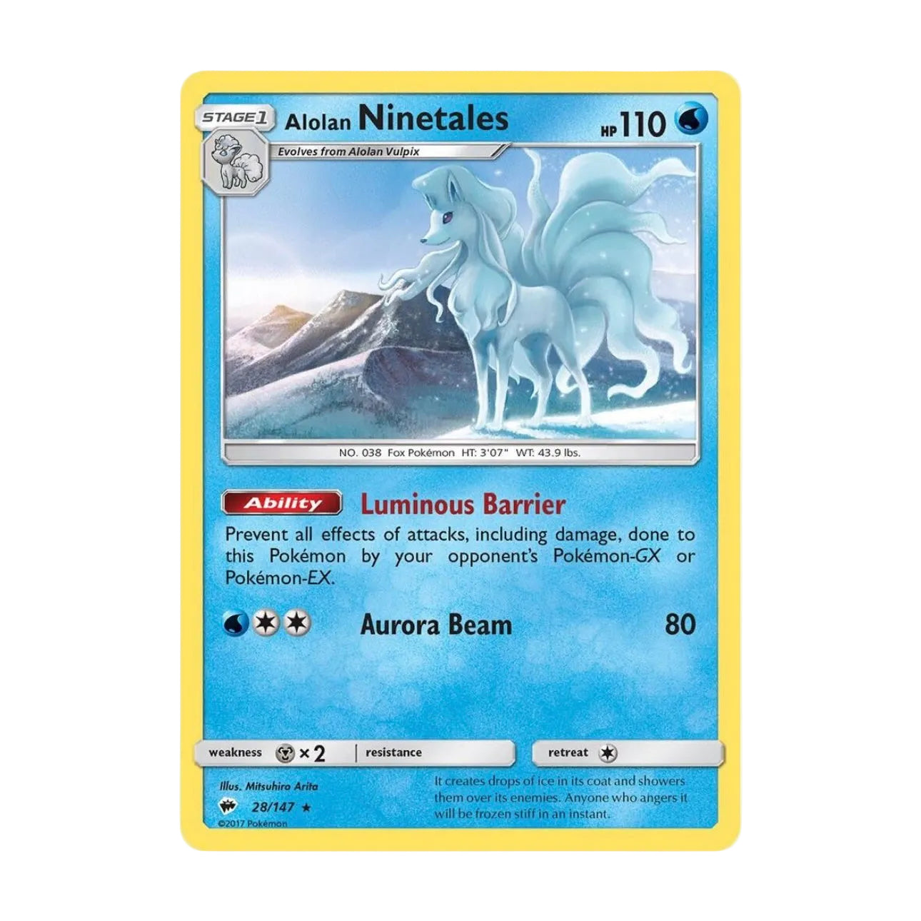POKEMON TCG - ALOLAN NINETALES - NORMAL - BURNING SHADOWS - 28/147