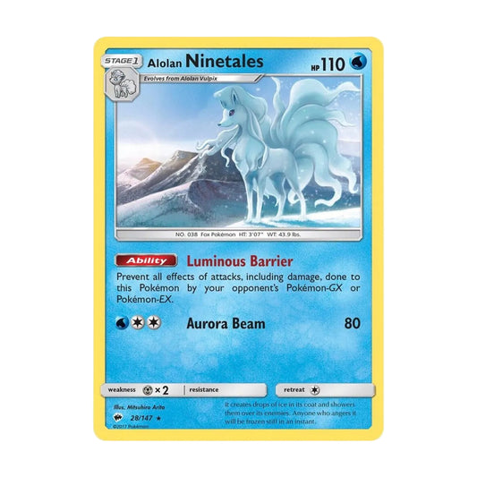 POKEMON TCG - ALOLAN NINETALES - NORMAL - BURNING SHADOWS - 28/147