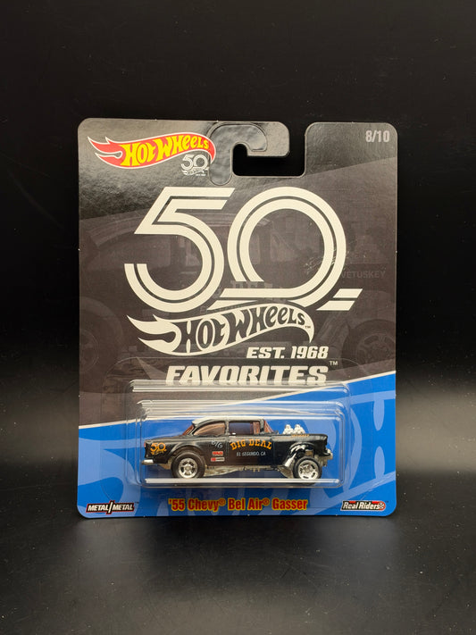 DAMAGED - HOT WHEELS - 55 CHEVY BEL AIR GASSER (2018) - HW 50th ANNIVERSARY FAVORITES 8/10 - CHASE
