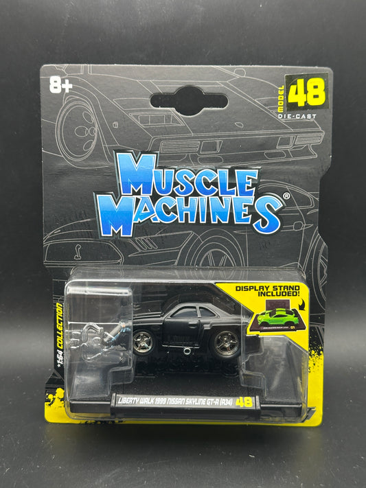 MUSCLE MACHINES - LIBERTY WALK 1999 NISSAN SKYLINE GT-R (R34) - MODEL 48 DIECAST