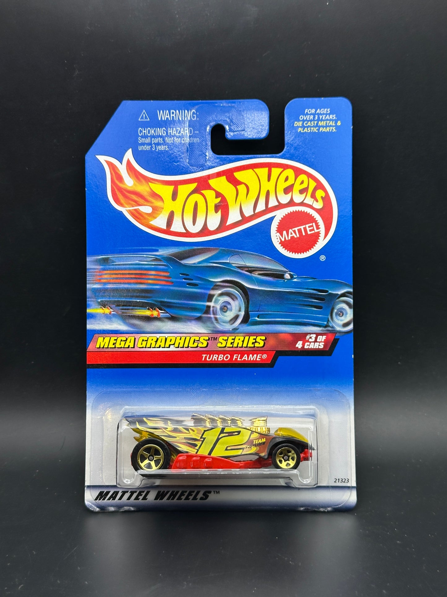 HOT WHEELS - TURBO FLAME (1999) - HW MEGA GRAPHICS 3/4
