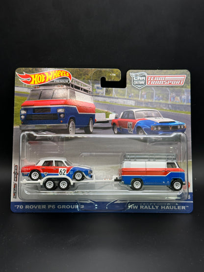 HOT WHEELS - 70 ROVER P6 GROUP 2 / HW RALLY HAULER (2023) - TEAM TRANSPORT #55